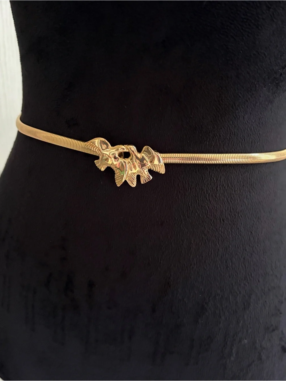 Gold Kissing Doves Accent Belt - Women Accessories Belts